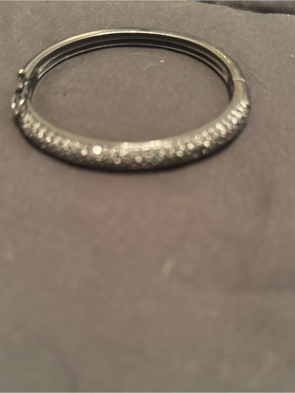 Pavé Crystal Hinged Bangle Bracelet - Silver-Tone